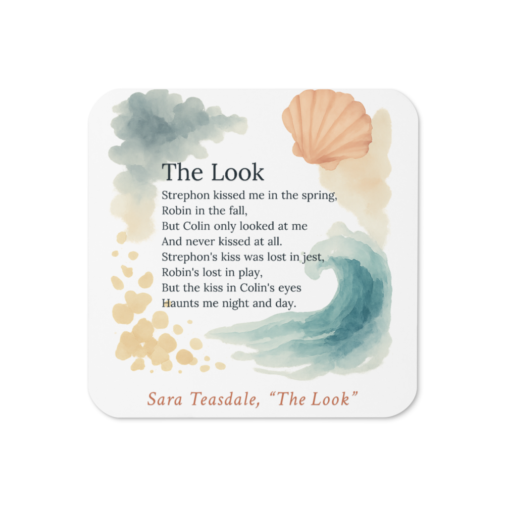 The Look Strephon kissed — Cork-Back Coaster