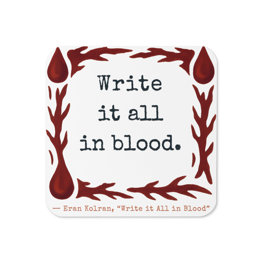 Write it All in Blood — Cork-Back Coaster