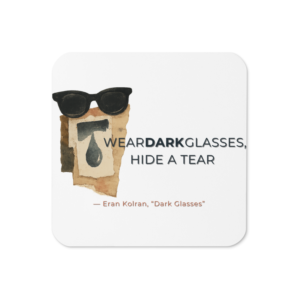 Dark Glasses — Cork-Back Coaster