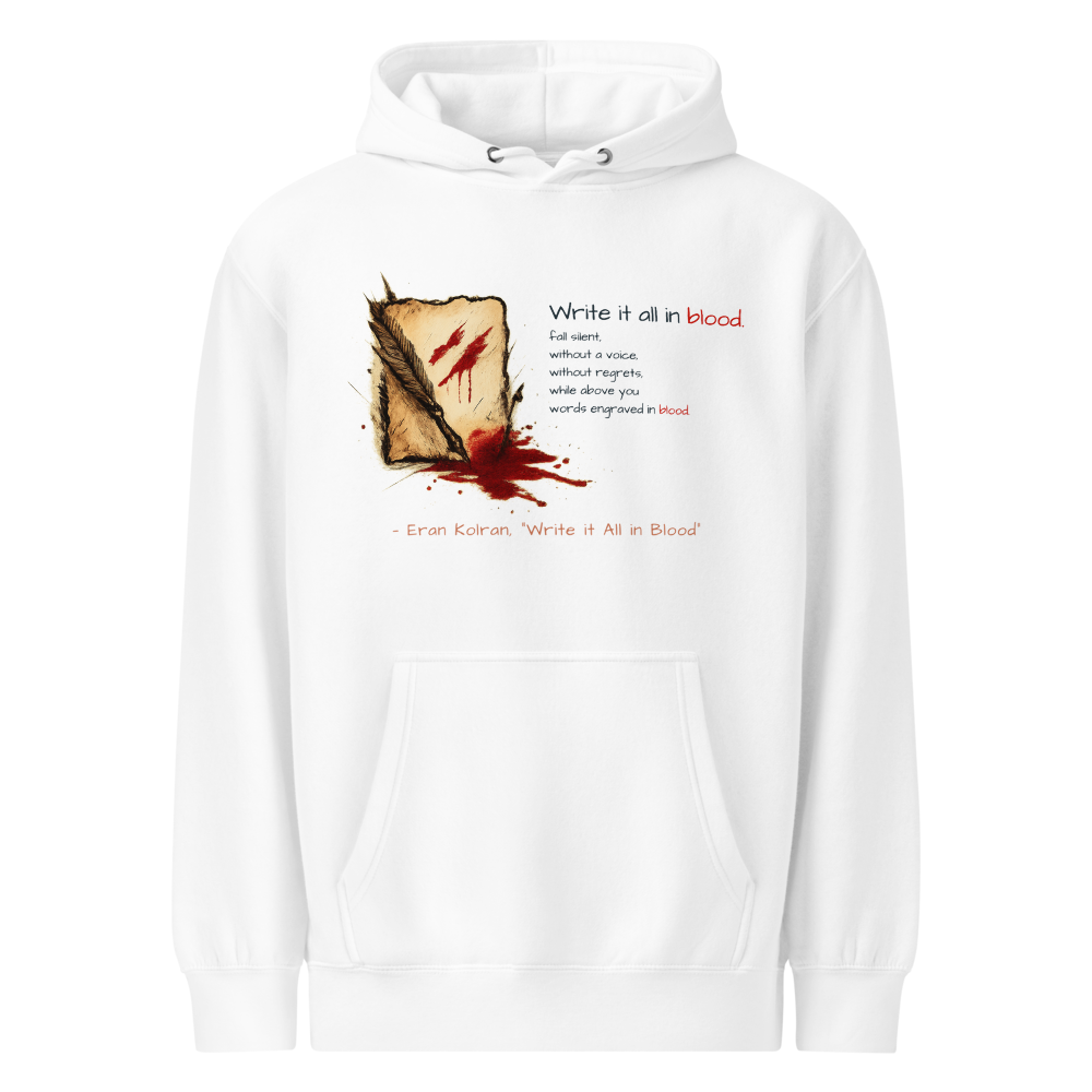 Write it All in Blood — Unisex Premium Mid-Weight Hoodie | Lane Seven LS14001