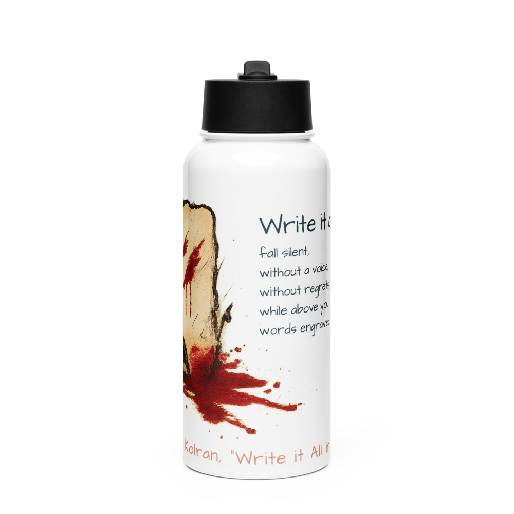 Write it All in Blood — Stainless Steel Water Bottle with a Straw Lid