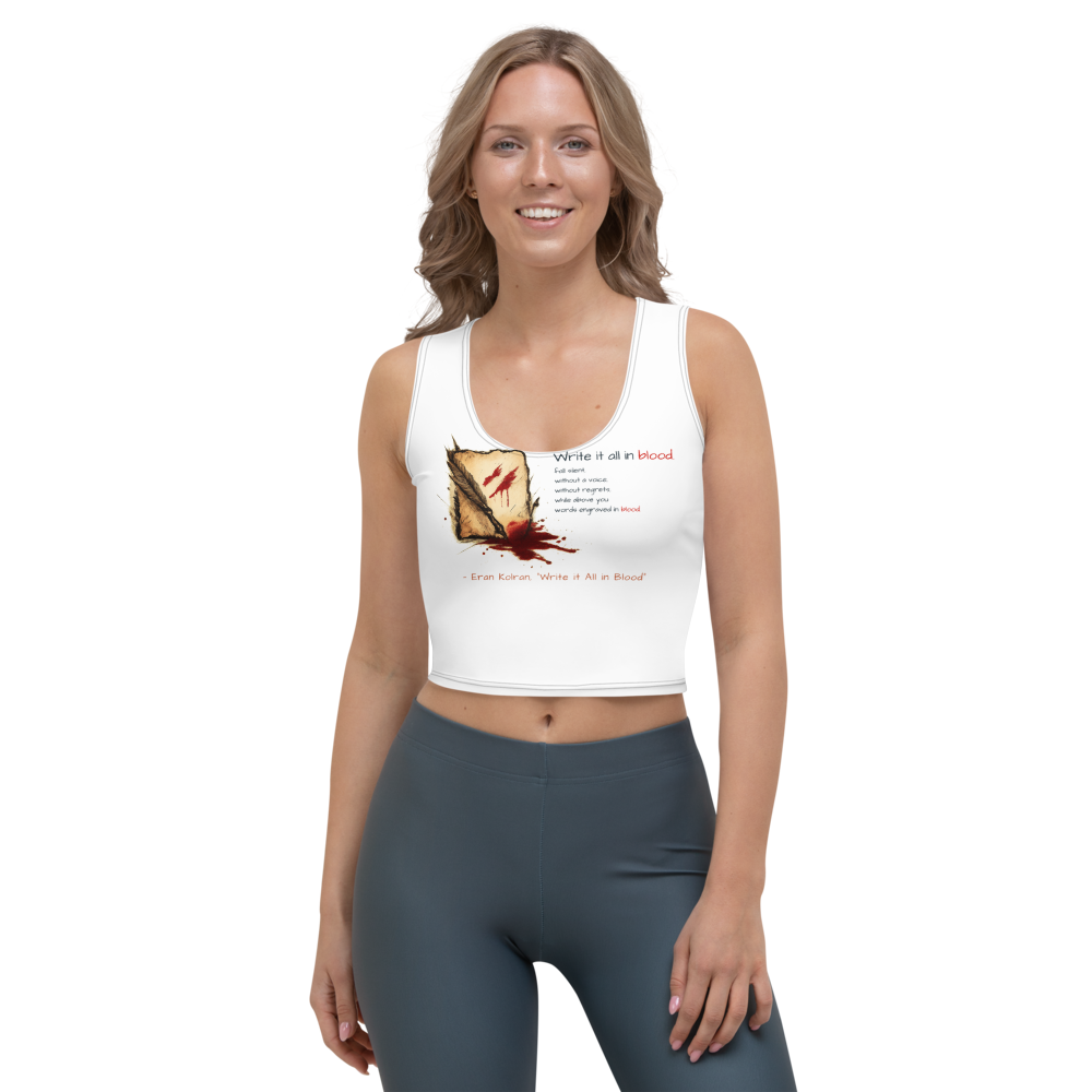 Write it All in Blood — All-Over Print Crop Top