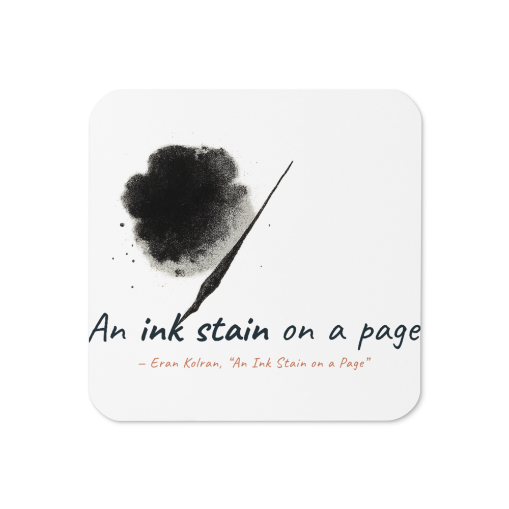 An Ink Stain on a Page — Cork-Back Coaster