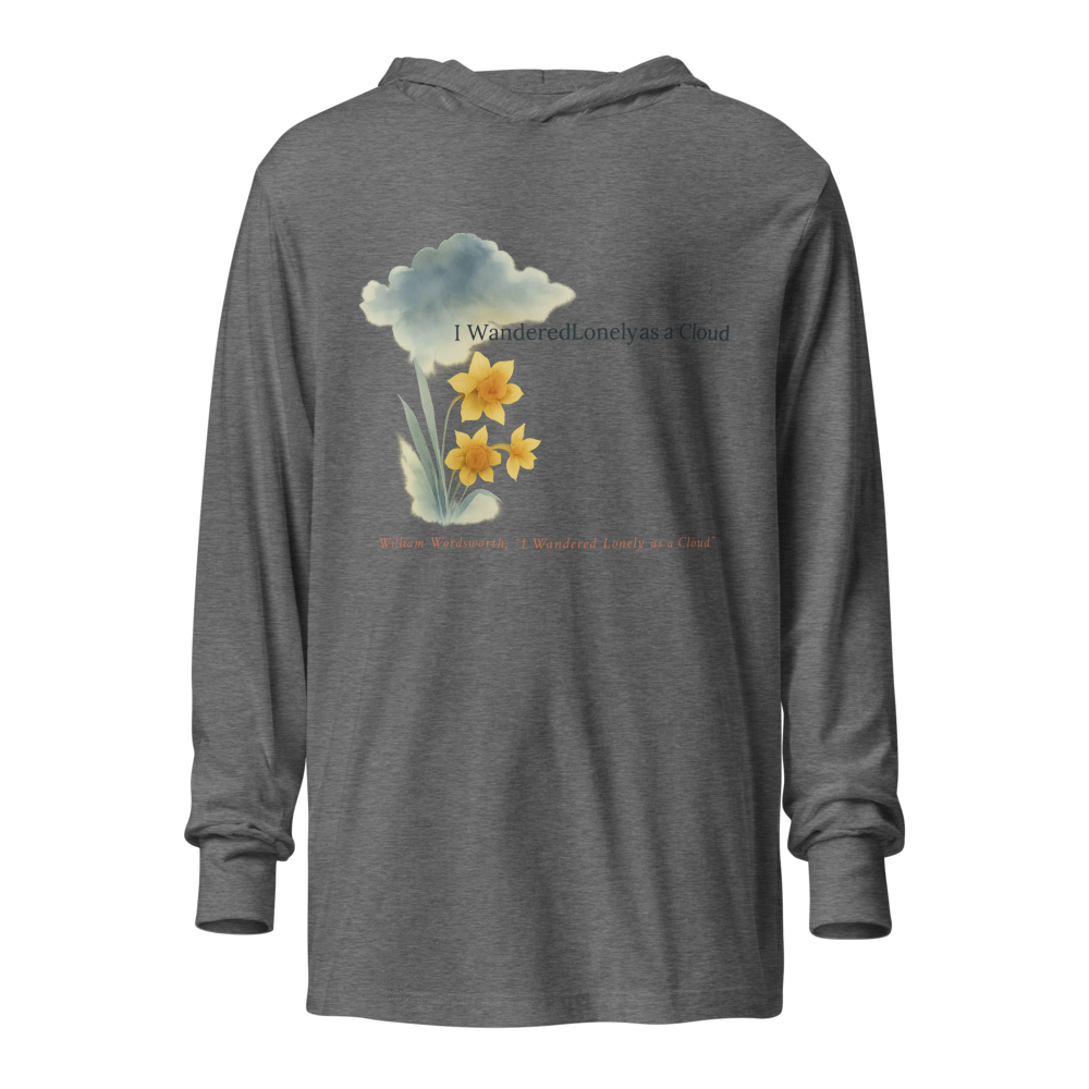 I Wandered Lonely as — Unisex Hooded Long Sleeve Tee | Bella Canvas 3512 · Grey Triblend