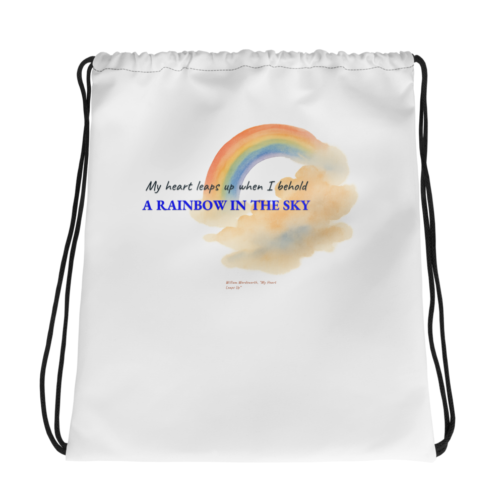 My heart leaps up — All-Over Print Drawstring Bag