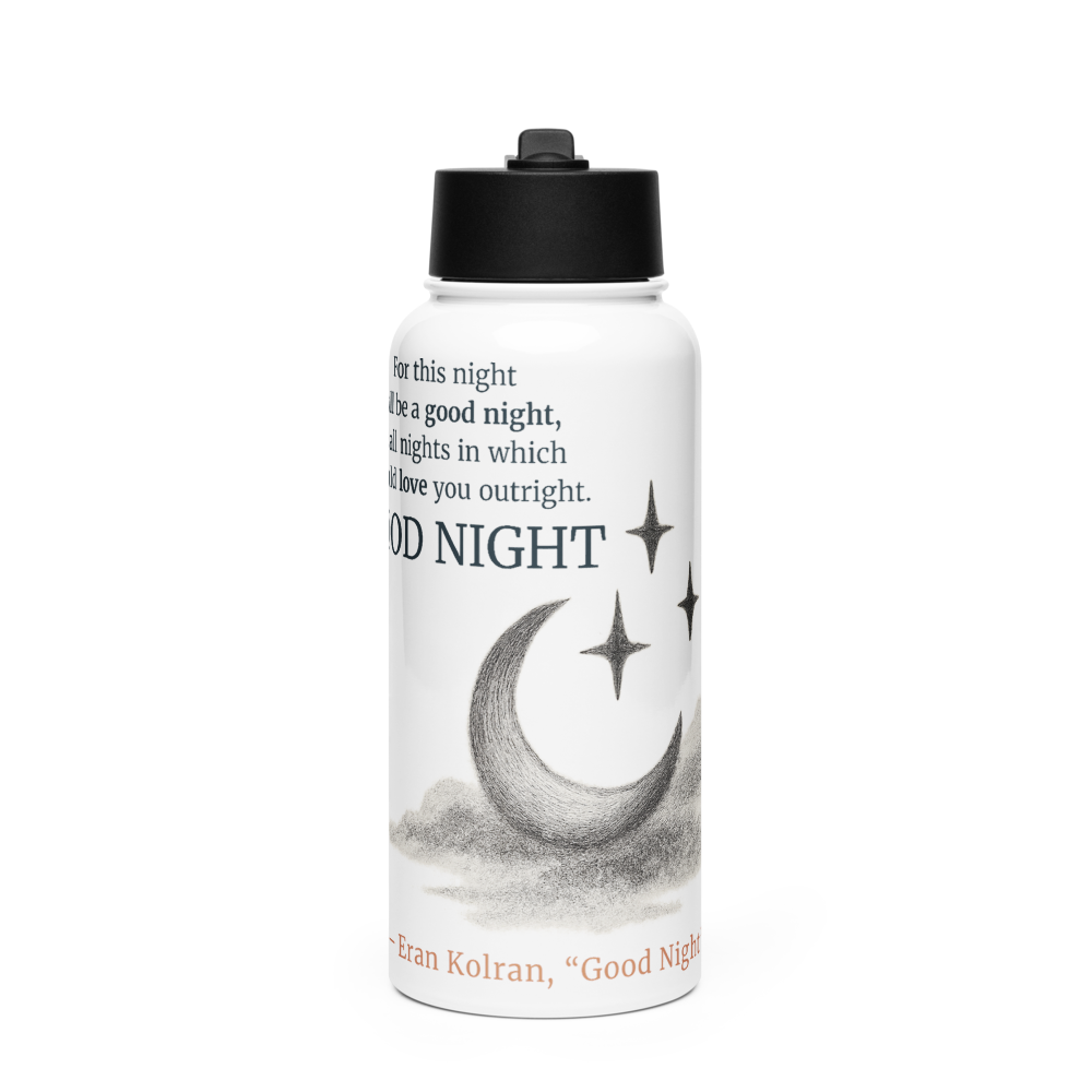 Good Night — Stainless Steel Water Bottle with a Straw Lid